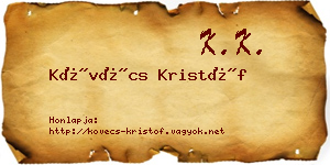 Kövécs Kristóf névjegykártya