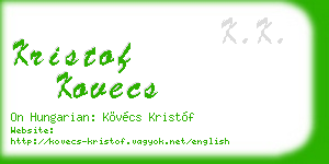 kristof kovecs business card